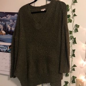 Long green sweater